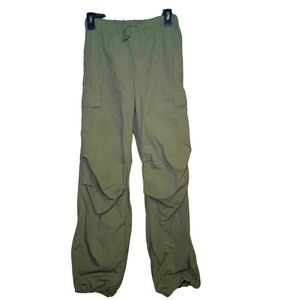 Love Tree Oluve Green Parachute Cargo Drawstring Pants Y2K Size Small